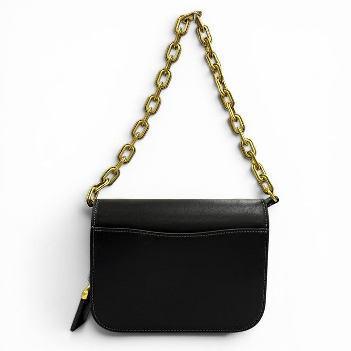 Pristine COACH Shoulder Bag Idol Bag black leather Women CM557