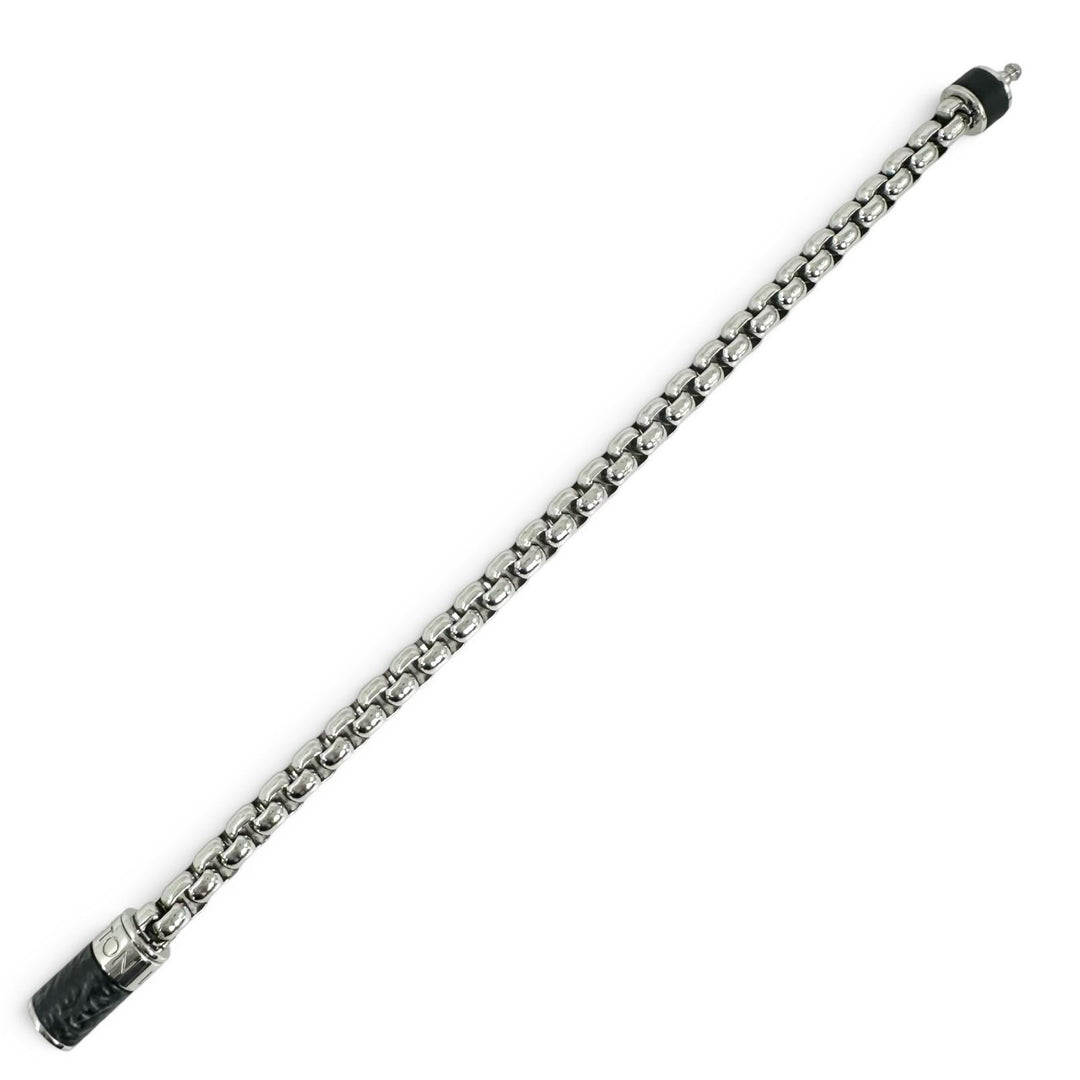 Excellent LOUIS VUITTON bracelet Chain Monogram Eclipse Silver mens M62592