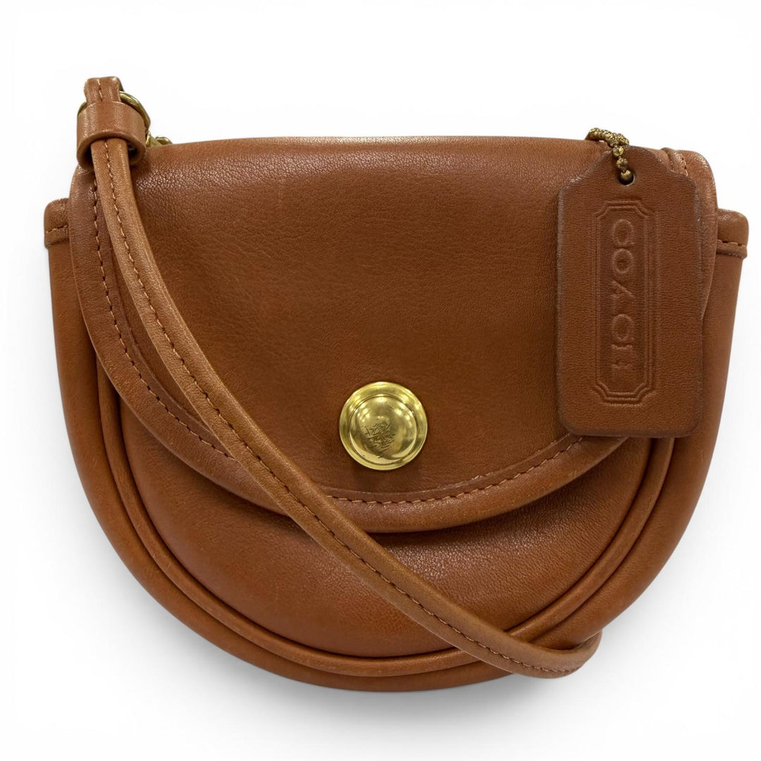 Great COACH Shoulder Bag Old Coach Mini Glove Leather Bag with Charm Brown 9826