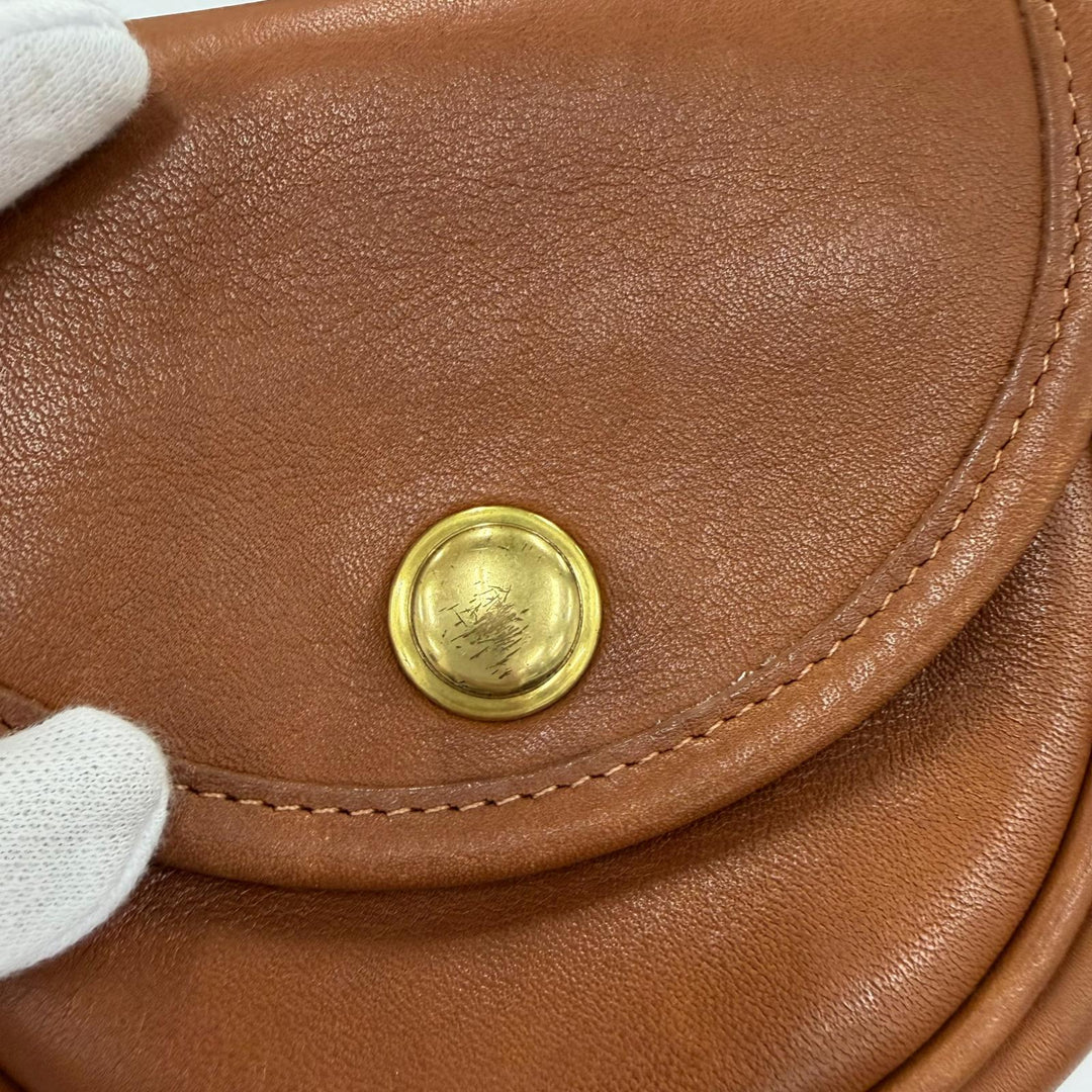 Great COACH Shoulder Bag Old Coach Mini Glove Leather Bag with Charm Brown 9826