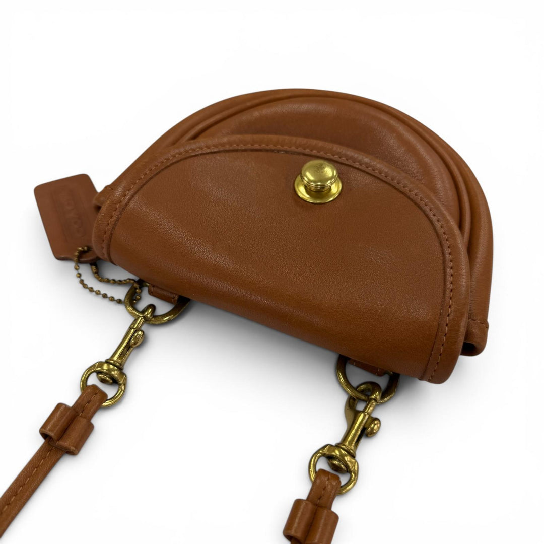 Great COACH Shoulder Bag Old Coach Mini Glove Leather Bag with Charm Brown 9826