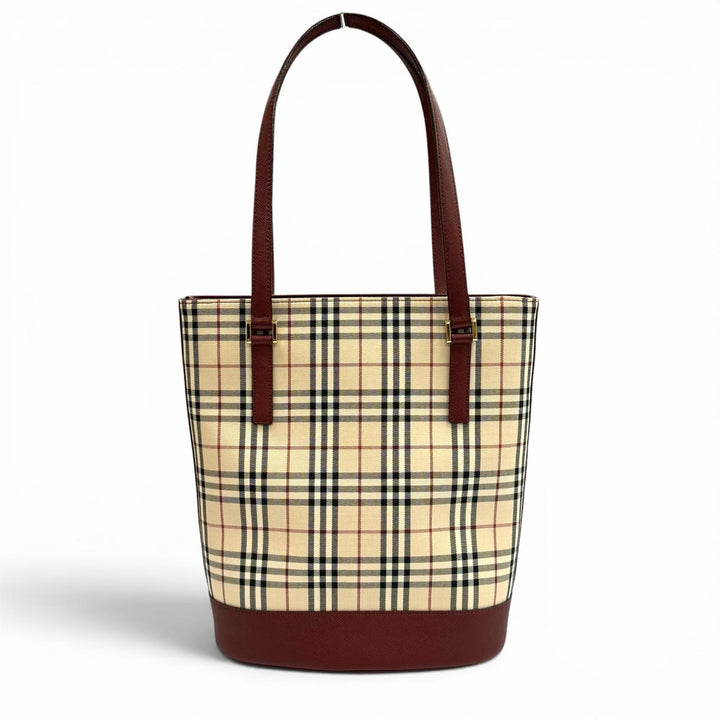 Excellent BURBERRY Tote Bag vintage beige leather Women