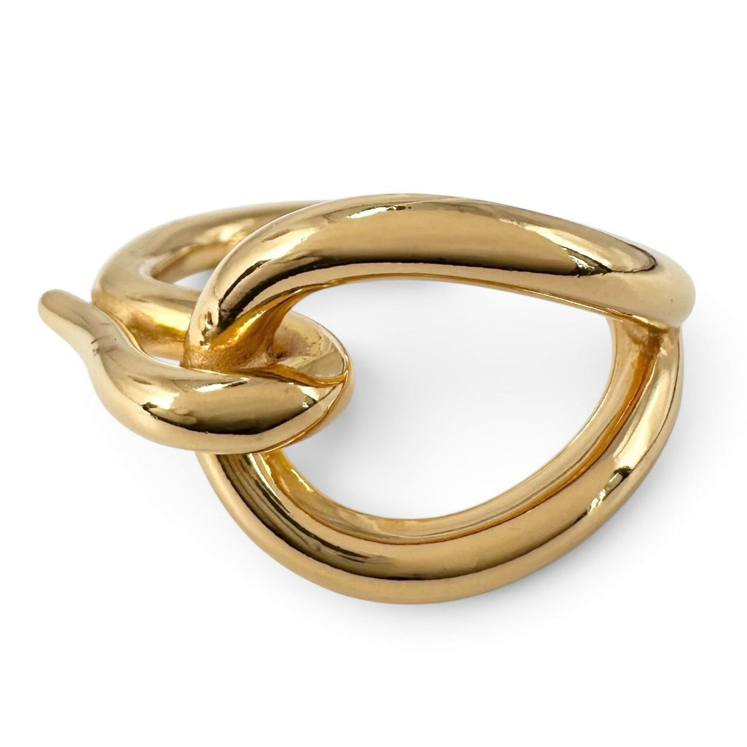 Excellent HERMES Scarf ring jumbo Knot Design gold Gold Plated Women