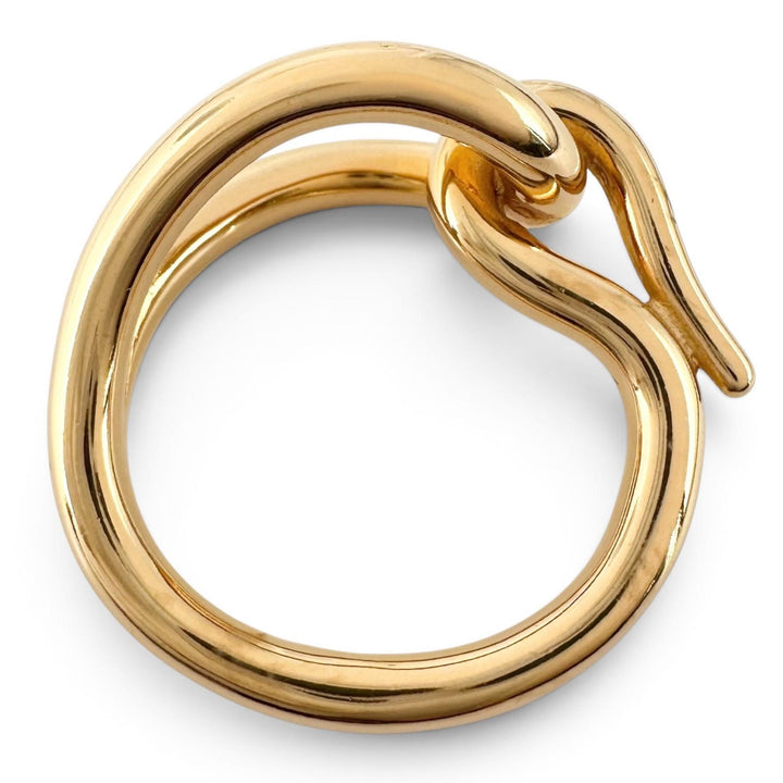 Excellent HERMES Scarf ring jumbo Knot Design gold Gold Plated Women