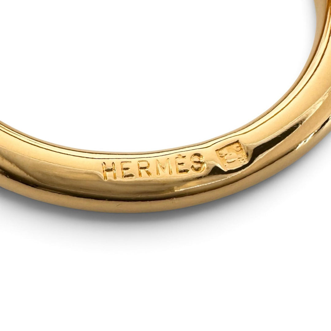 Excellent HERMES Scarf ring jumbo Knot Design gold Gold Plated Women