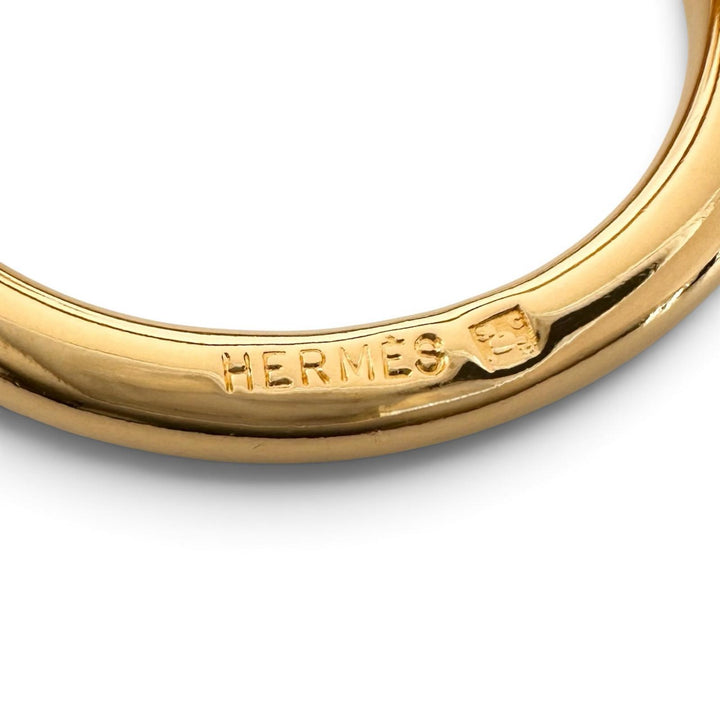 Excellent HERMES Scarf ring jumbo Knot Design gold Gold Plated Women