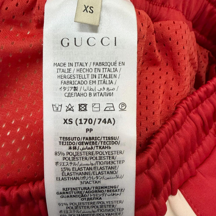 Pristine GUCCI Pants Neoprene Web Stripe Side Logo Track Pants Red
