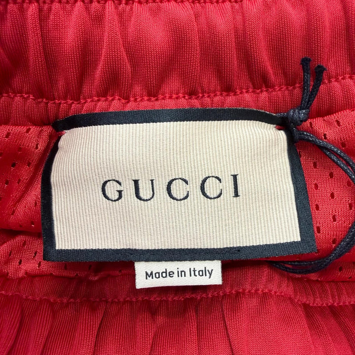 Pristine GUCCI Pants Neoprene Web Stripe Side Logo Track Pants Red
