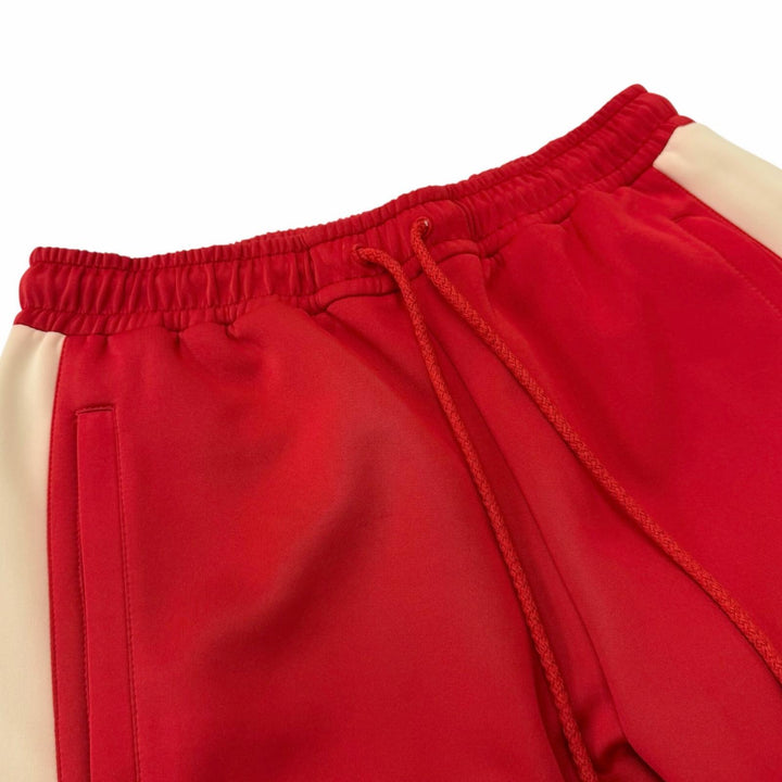 Pristine GUCCI Pants Neoprene Web Stripe Side Logo Track Pants Red