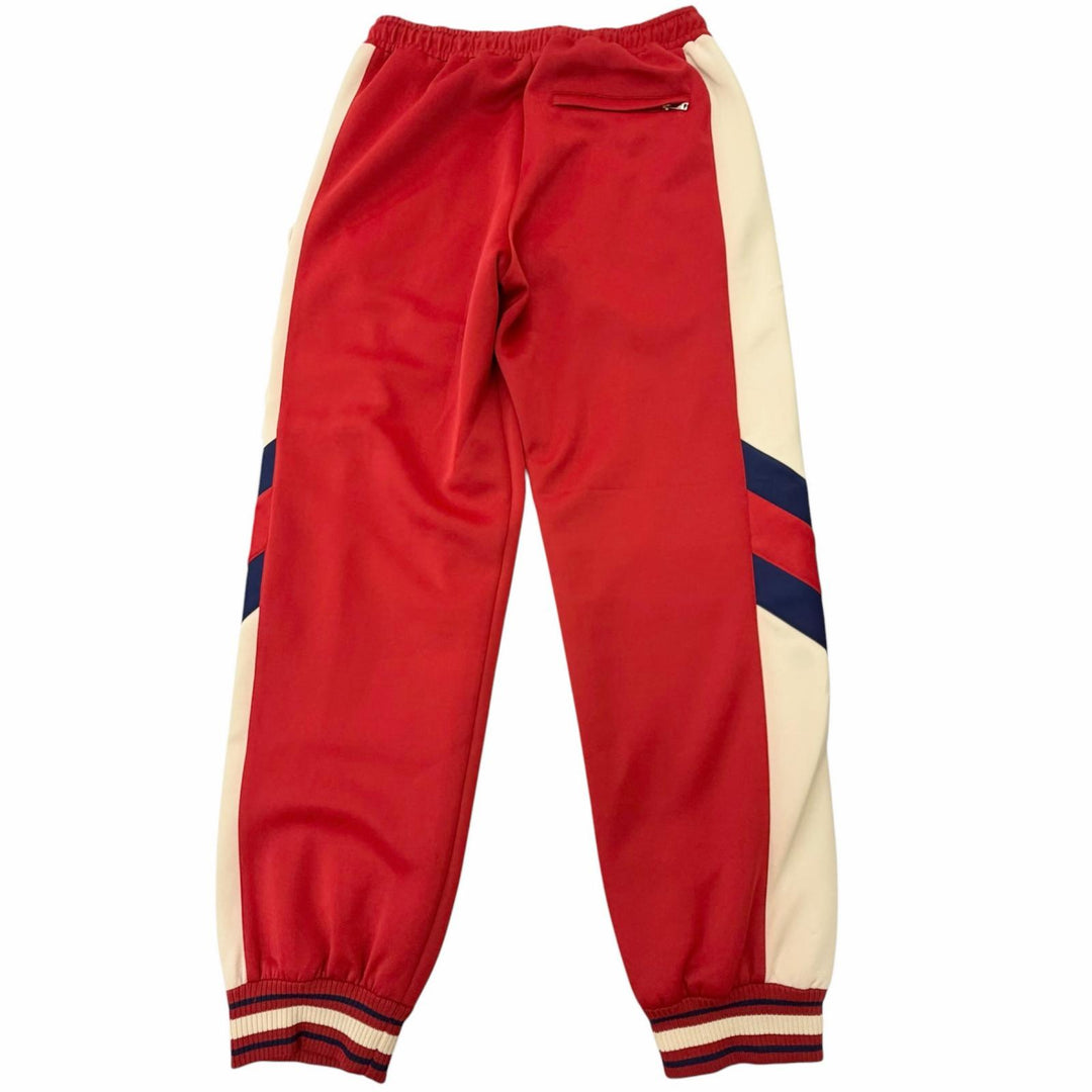 Pristine GUCCI Pants Neoprene Web Stripe Side Logo Track Pants Red