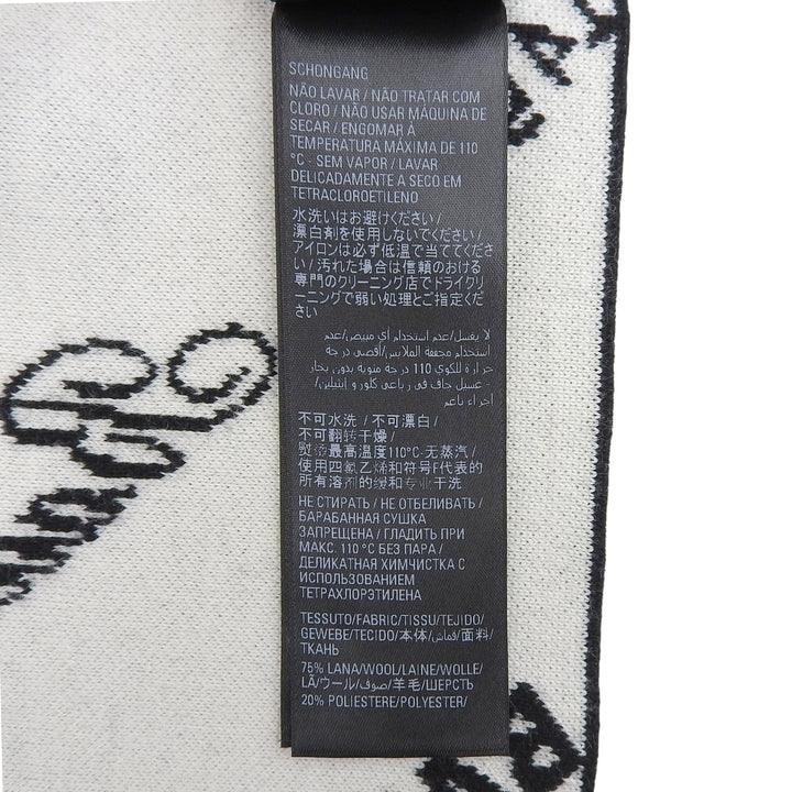Pristine BALENCIAGA Scarf LOGOMANIA ALL OVER knit black wool mens 724701