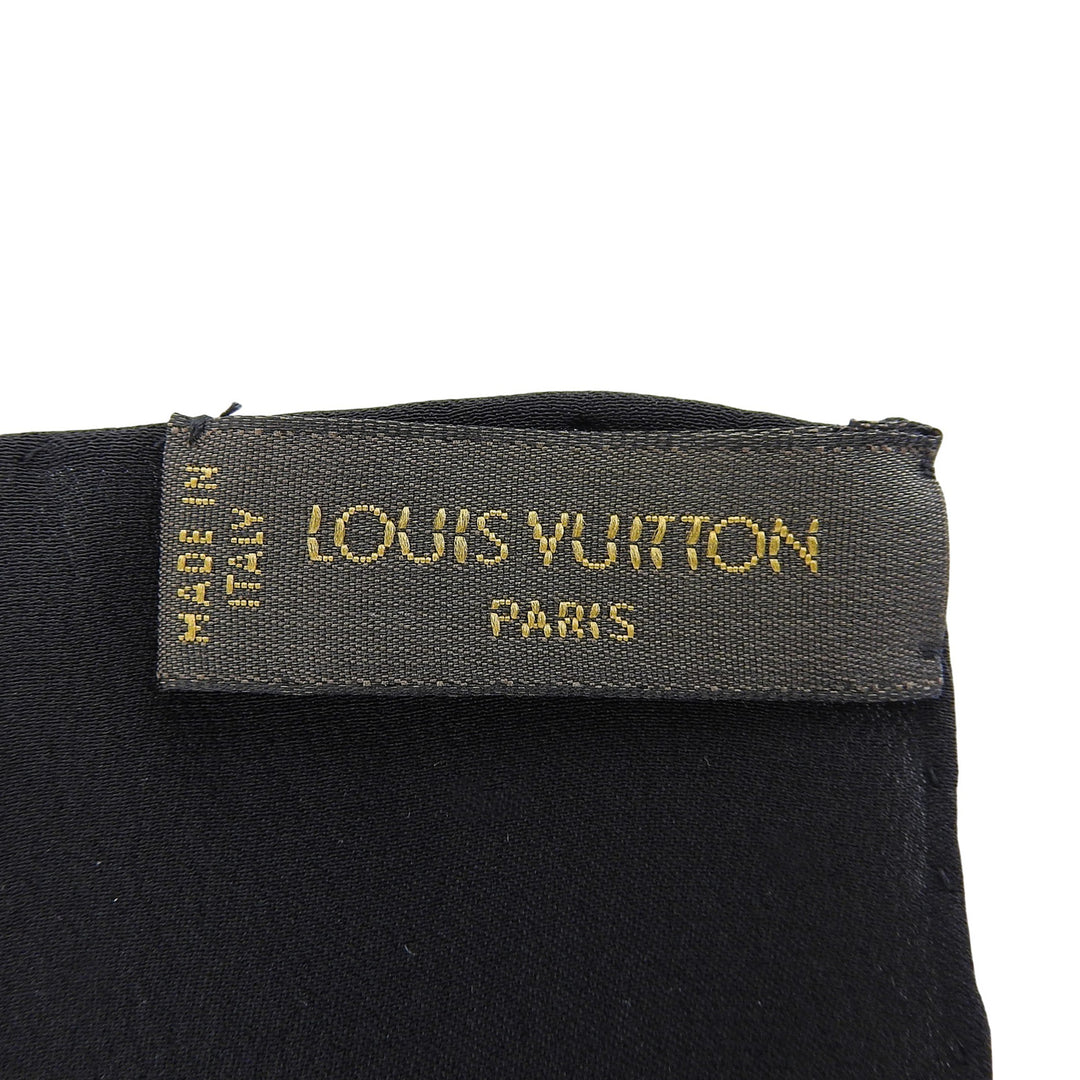 Excellent LOUIS VUITTON scarf Carre Monaco Monogram black silk Women