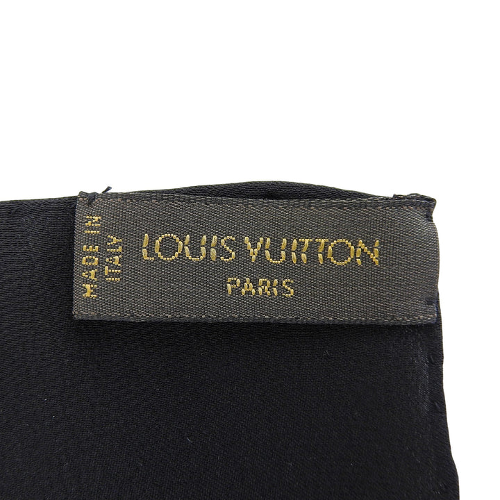 Excellent LOUIS VUITTON scarf Carre Monaco Monogram black silk Women