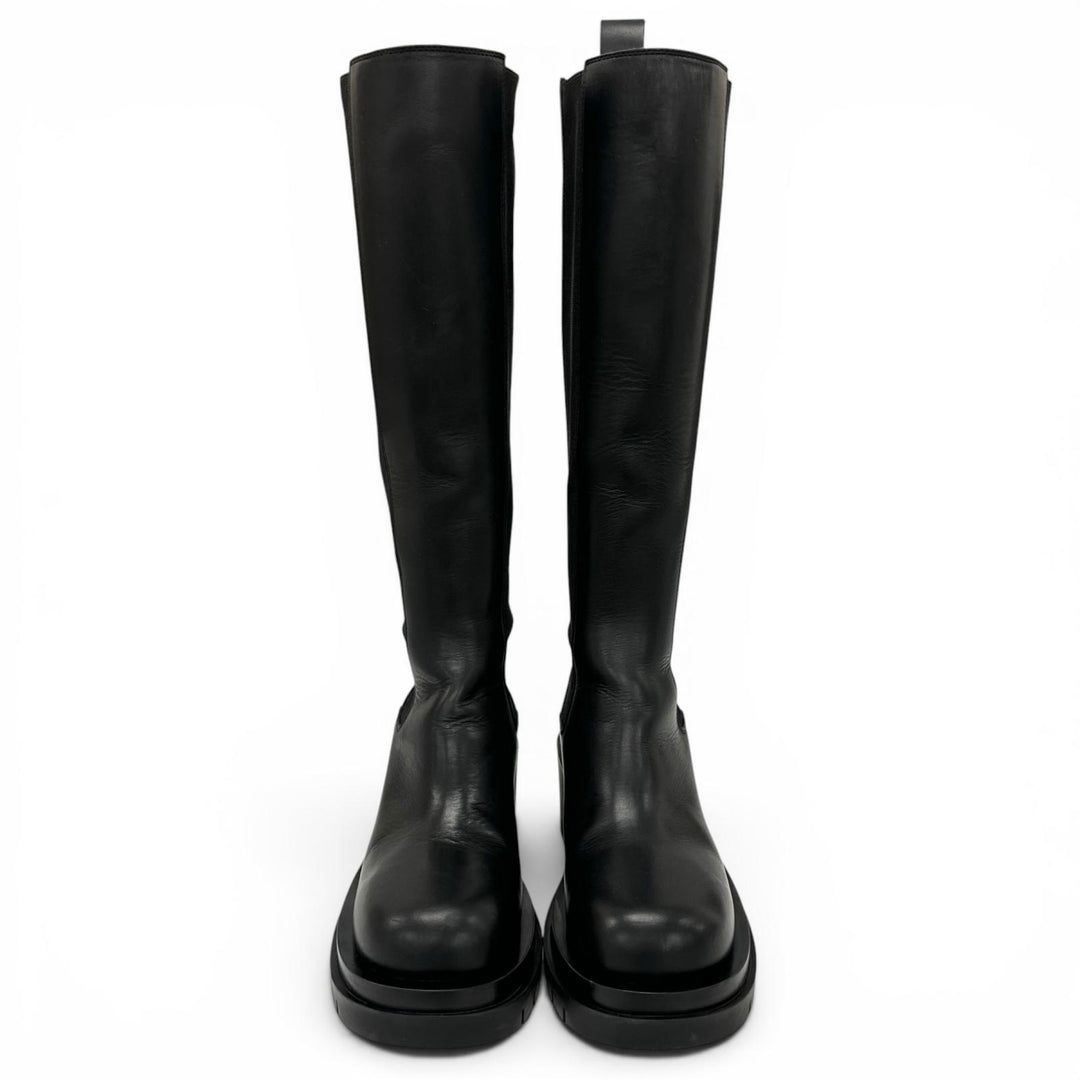 Great BOTTEGAVENETA Knee-high boots Lug sole side gore lug boots black 36