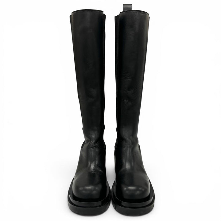 Great BOTTEGAVENETA Knee-high boots Lug sole side gore lug boots black 36