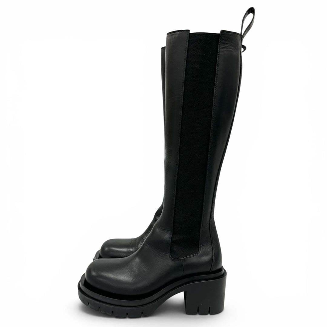 Great BOTTEGAVENETA Knee-high boots Lug sole side gore lug boots black 36