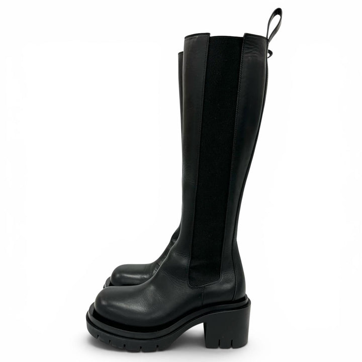 Great BOTTEGAVENETA Knee-high boots Lug sole side gore lug boots black 36