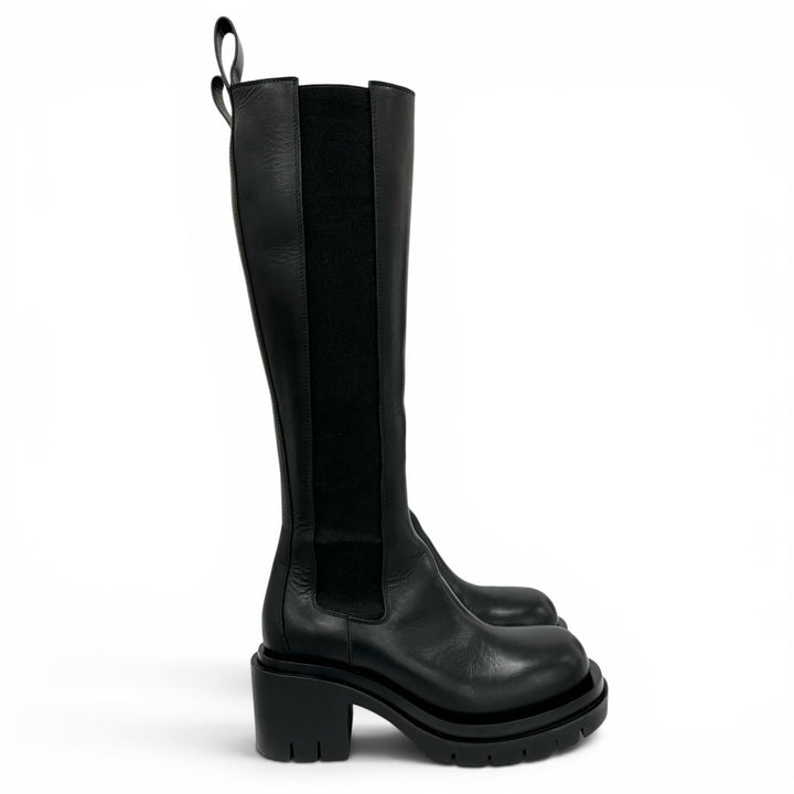 Great BOTTEGAVENETA Knee-high boots Lug sole side gore lug boots black 36