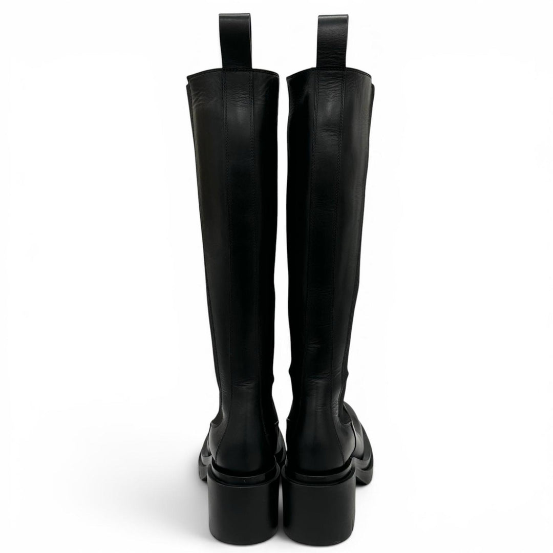 Great BOTTEGAVENETA Knee-high boots Lug sole side gore lug boots black 36
