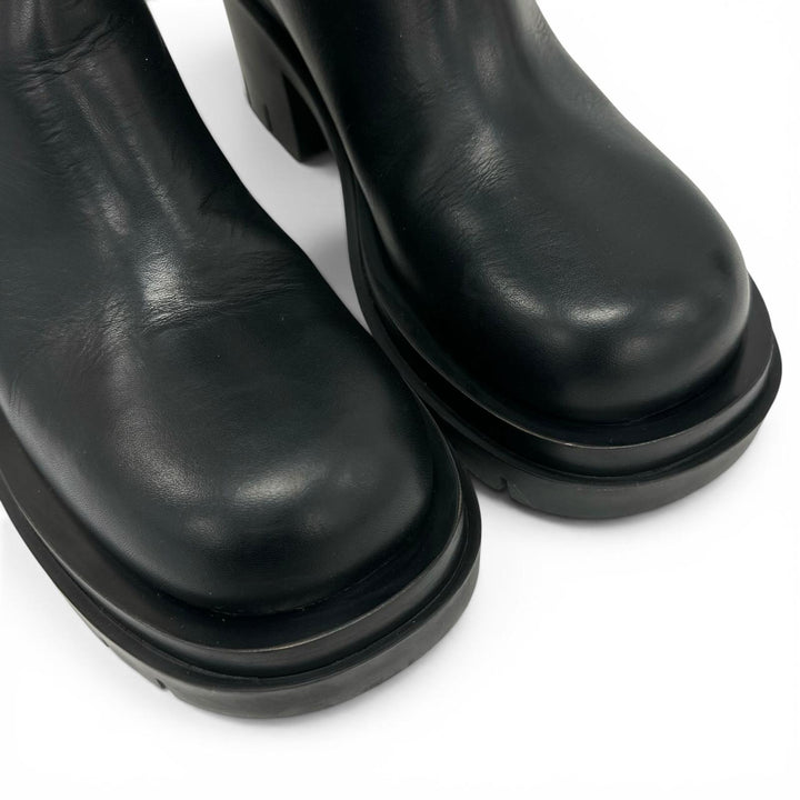 Great BOTTEGAVENETA Knee-high boots Lug sole side gore lug boots black 36