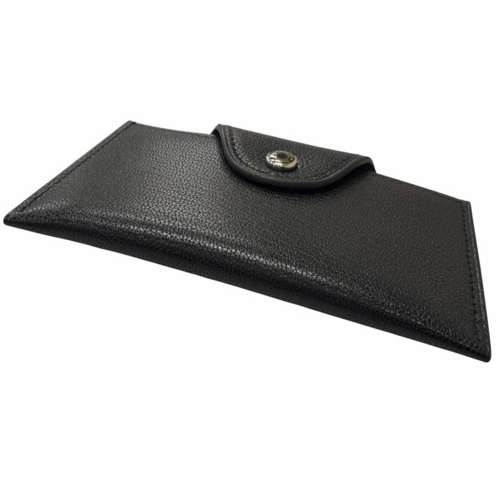 Excellent HERMES Card Case Iliad Crude cell black Shave mens