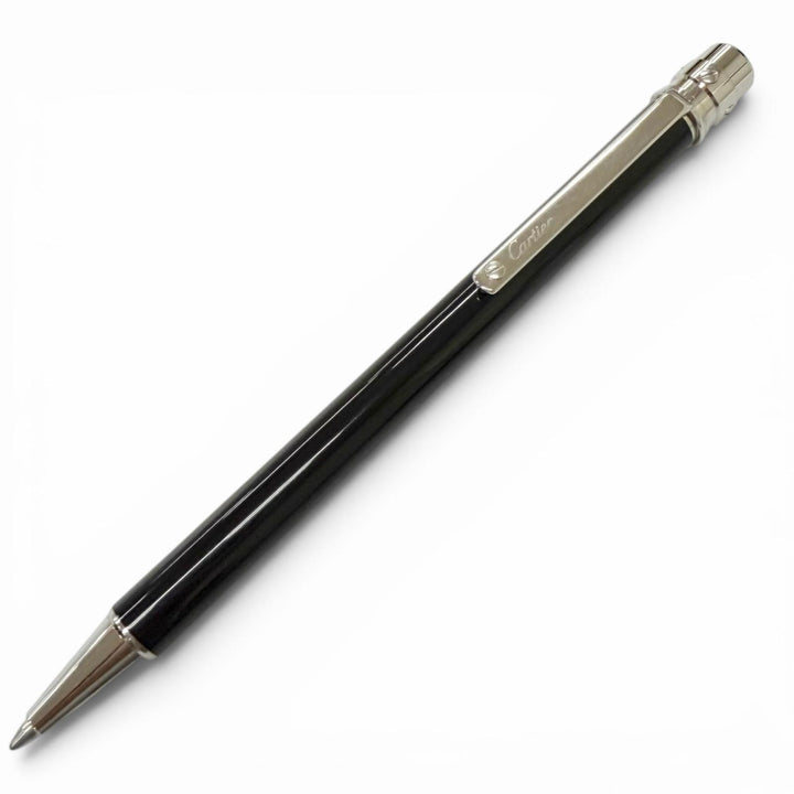 Excellent Cartier Ballpoint pen Santos de Cartier Twist Type black lacquer mens