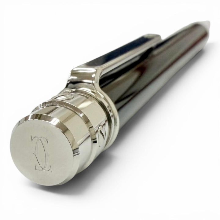 Excellent Cartier Ballpoint pen Santos de Cartier Twist Type black lacquer mens
