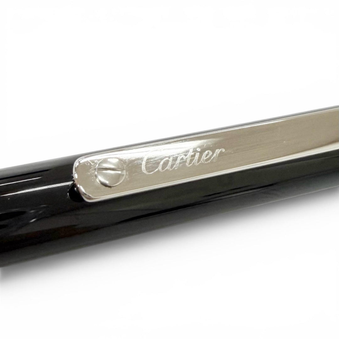 Excellent Cartier Ballpoint pen Santos de Cartier Twist Type black lacquer mens