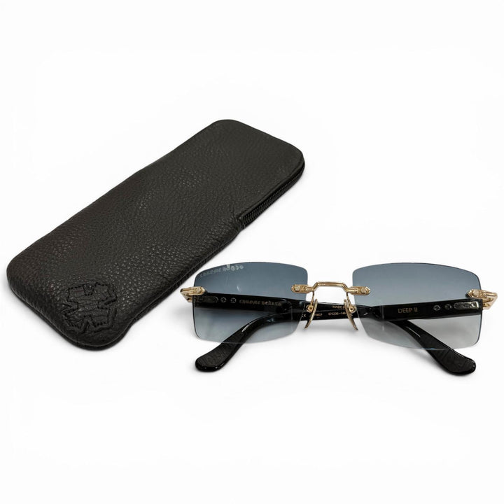 Great CHROME HEARTS sunglasses DEEP II black mens