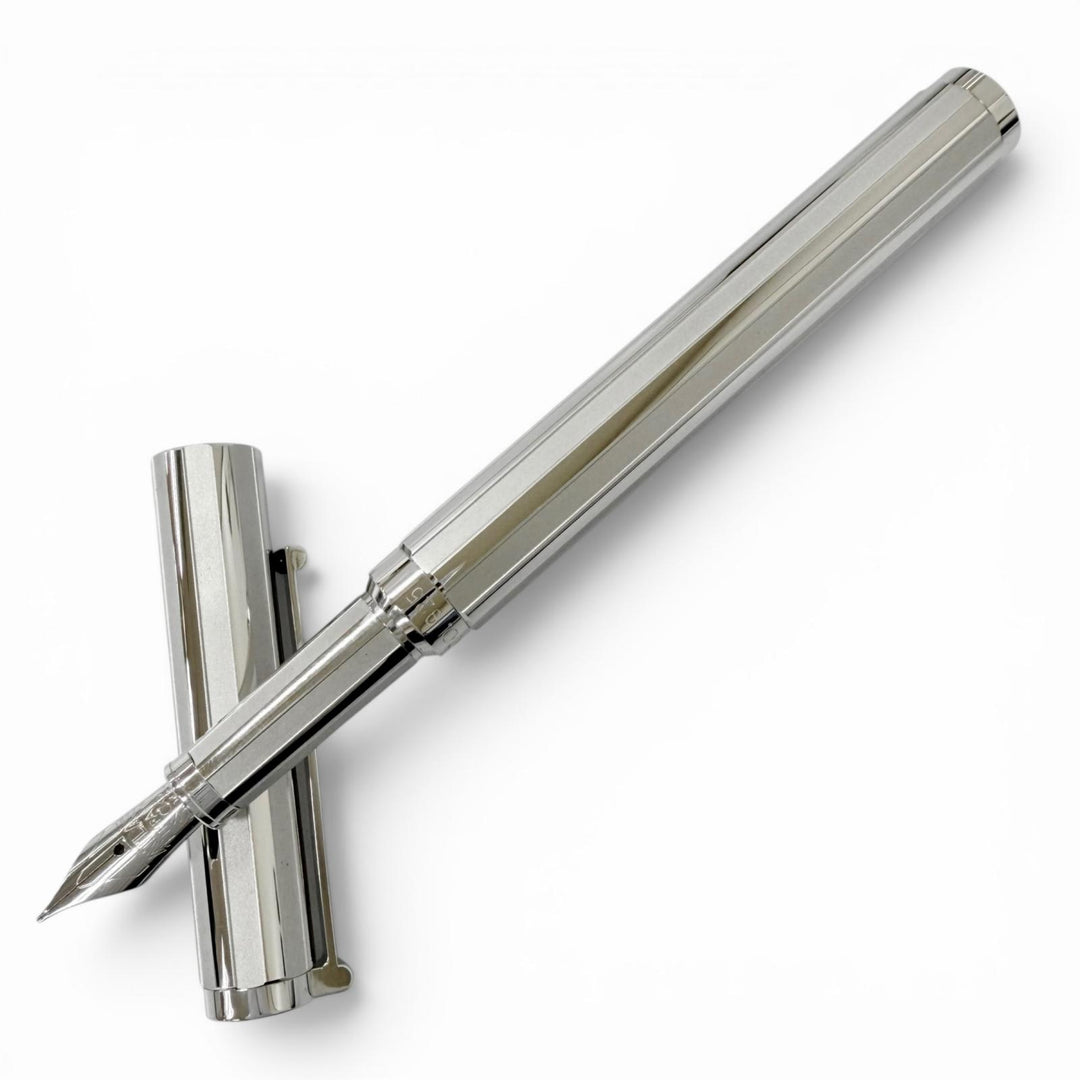Excellent TIFFANY&Co. fountain pen Atlas Collection Cap Type Silver 18K mens