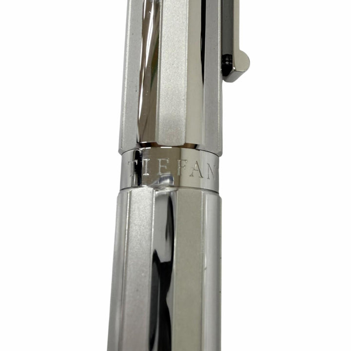 Excellent TIFFANY&Co. fountain pen Atlas Collection Cap Type Silver 18K mens
