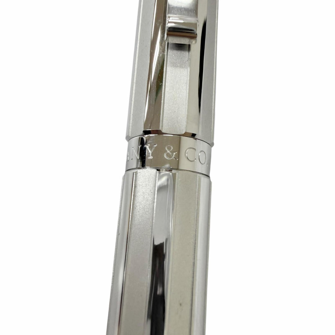 Excellent TIFFANY&Co. fountain pen Atlas Collection Cap Type Silver 18K mens