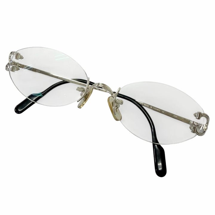 Great Cartier Glasses 2C Decor Trinity Two-Point Rimless Glasses Silver