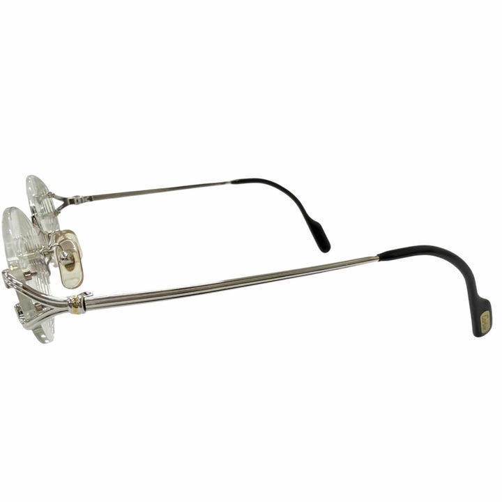 Great Cartier Glasses 2C Decor Trinity Two-Point Rimless Glasses Silver