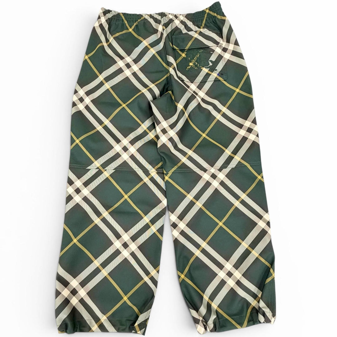 Pristine BURBERRY Pants Logo patch check pattern easy pants Green mens L 8085091