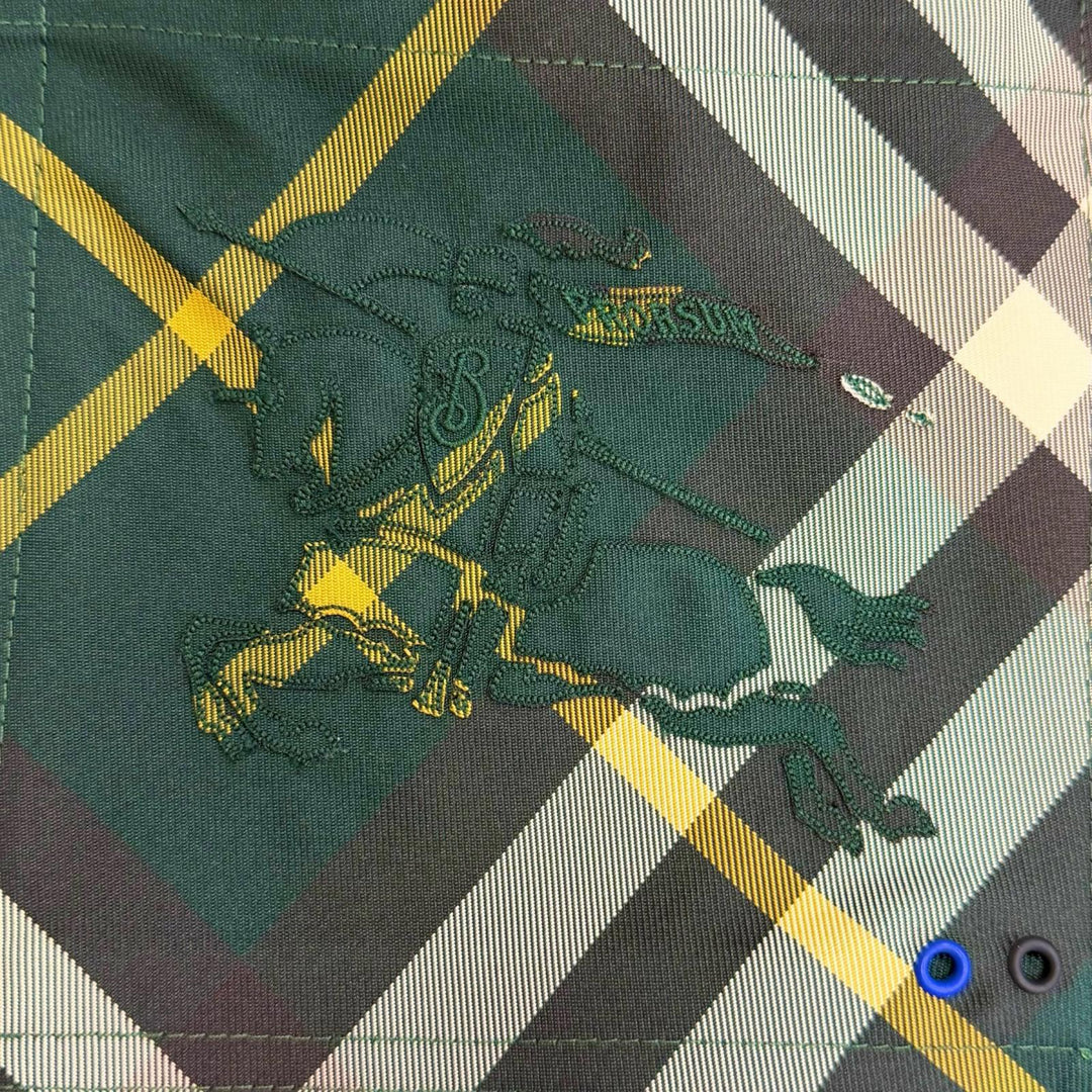 Pristine BURBERRY Pants Logo patch check pattern easy pants Green mens L 8085091