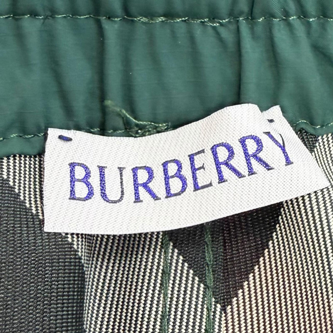 Pristine BURBERRY Pants Logo patch check pattern easy pants Green mens L 8085091