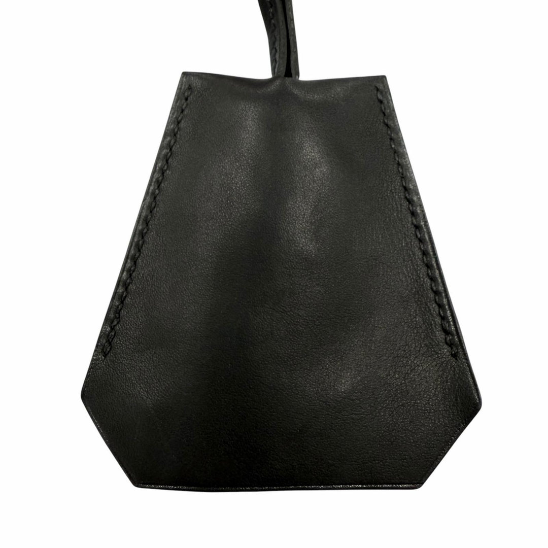 Great HERMES Necklace Margiela-era Clochette black leather Women