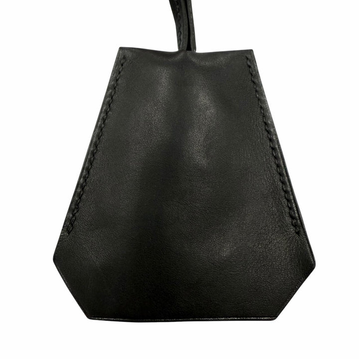 Great HERMES Necklace Margiela-era Clochette black leather Women