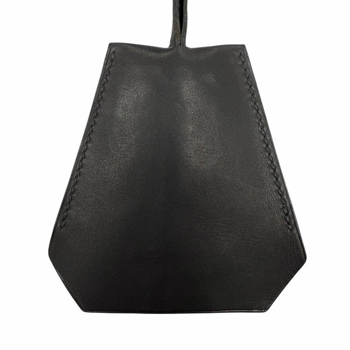 Great HERMES Necklace Margiela-era Clochette black leather Women