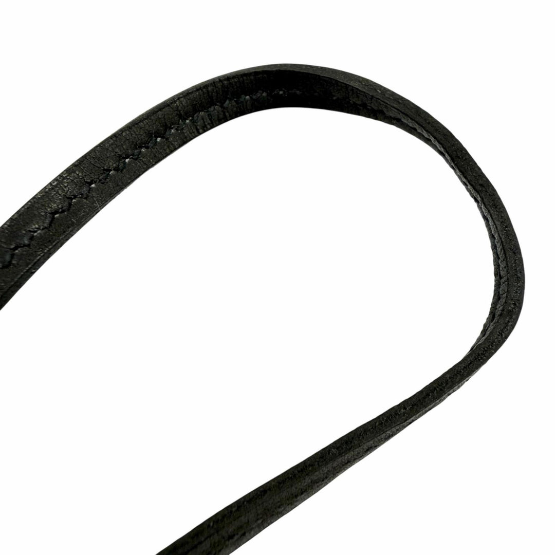 Great HERMES Necklace Margiela-era Clochette black leather Women