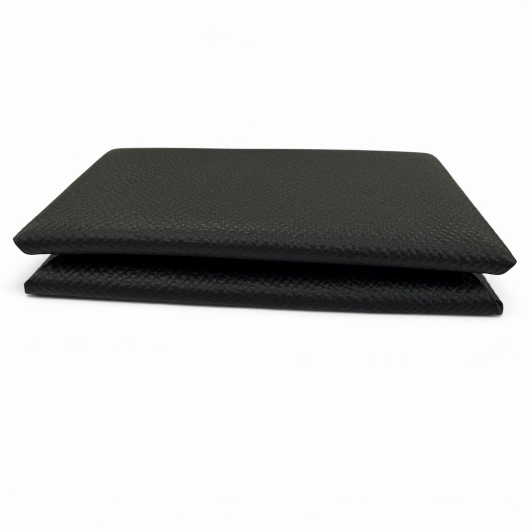 Pristine HERMES Card Case Calvi Pass case black Epsom Leather Women