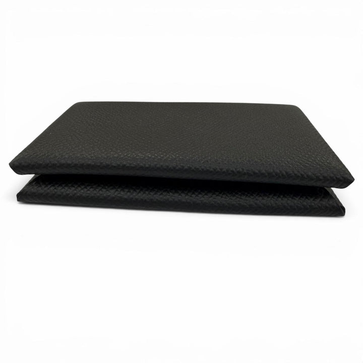 Pristine HERMES Card Case Calvi Pass case black Epsom Leather Women