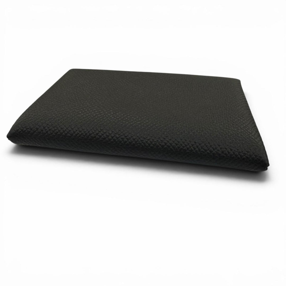 Pristine HERMES Card Case Calvi Pass case black Epsom Leather Women