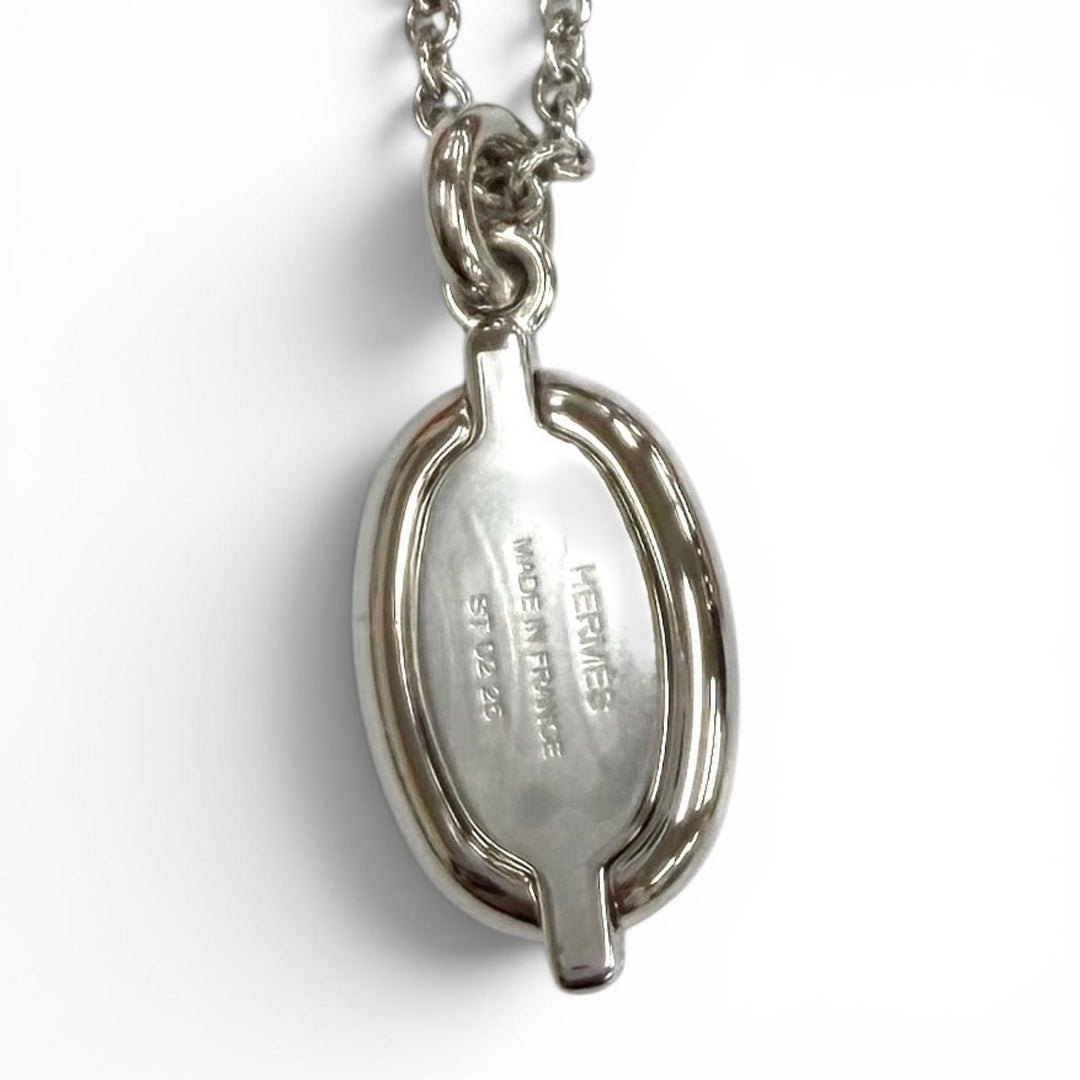 Pristine HERMES Necklace Pendant Mini Maillon PM Silver ー Women