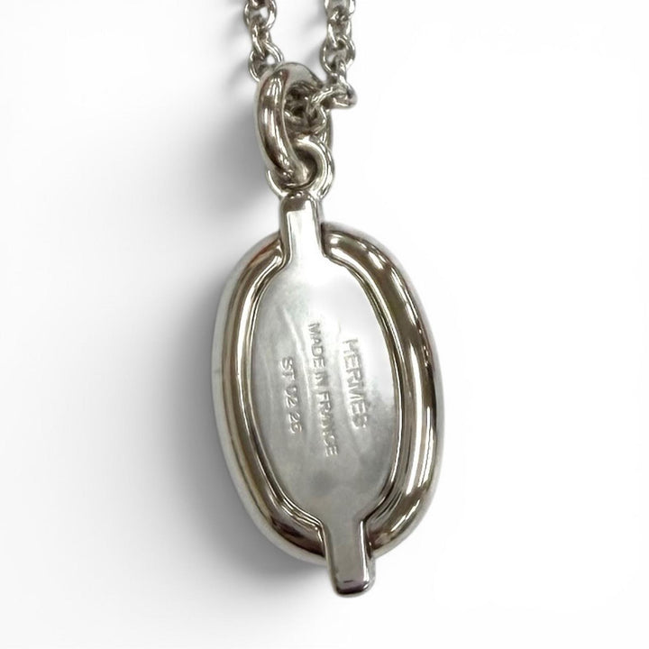 Pristine HERMES Necklace Pendant Mini Maillon PM Silver ー Women