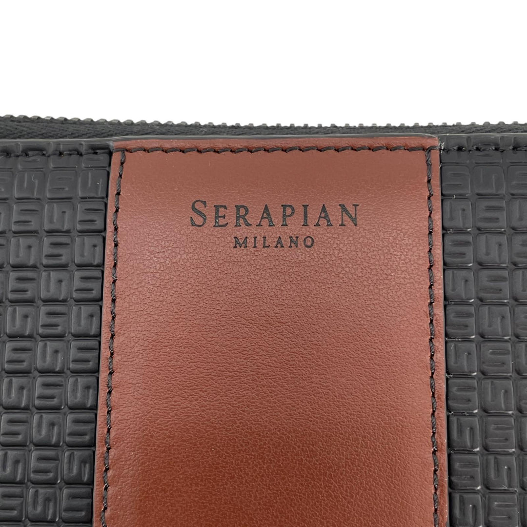 Excellent Serapian Clutch bag STEPAN 72 Double zipper organizer Calf leather