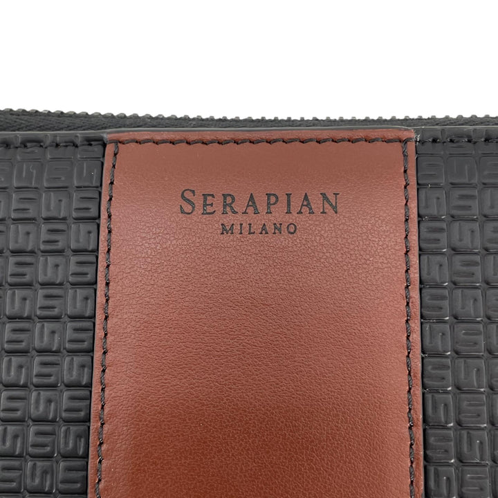 Excellent Serapian Clutch bag STEPAN 72 Double zipper organizer Calf leather
