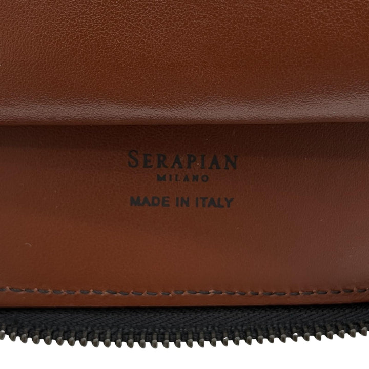 Excellent Serapian Clutch bag STEPAN 72 Double zipper organizer Calf leather