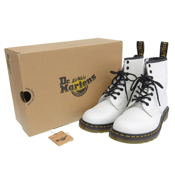 Excellent Dr.Martens boots 8-EYE BOOT 8-hole Lace up white Smooth Rubbed 1460